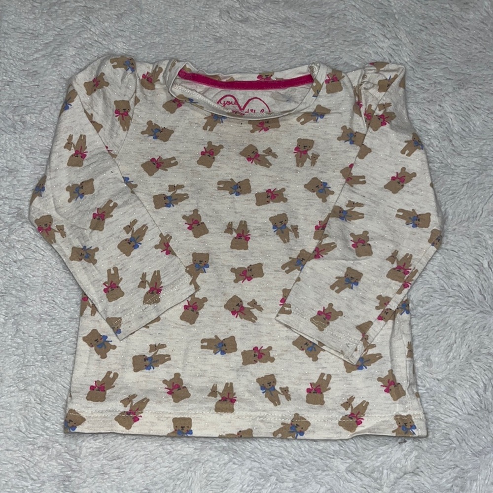 teddy bear print long sleeve shirt 9-12 months 🧸